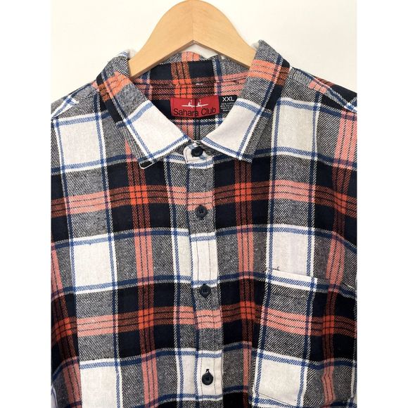 Sahara Club Classic Plaid Men's Flannel Button Shirt Size 2XL XXL NEW D59 - Picture 1 of 9